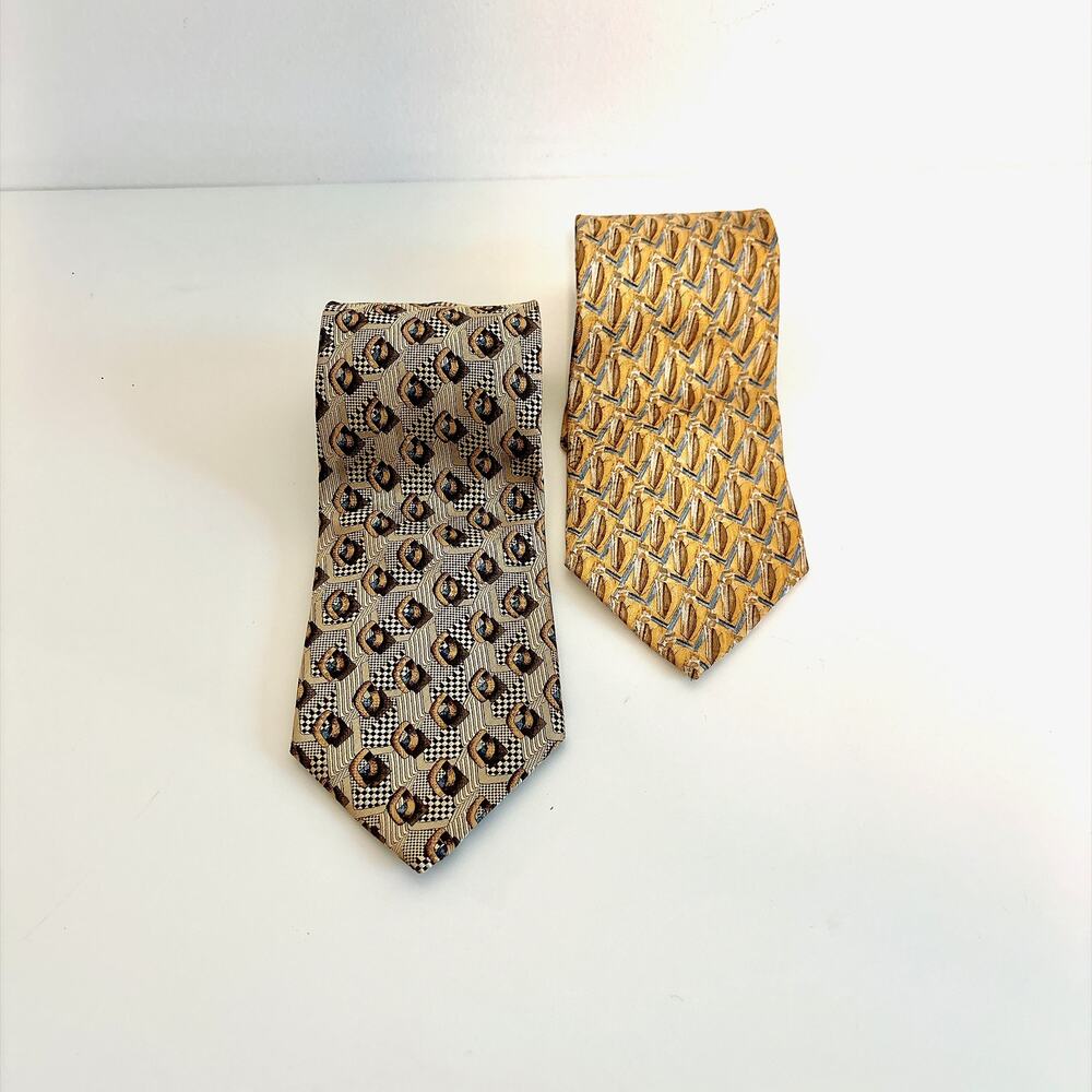 Pair of Men's Ermenegildo Zegna 100% Silk Neckties